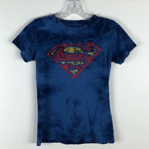 Junk Food Clothing Tops - Junkfood graphic tee - Superman blue tie dye small